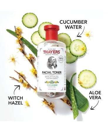 THAYERS Alcohol-Free Cucumber Witch Hazel Toner with Aloe Vera 12 Fl Oz - Pack of 3 - Buy Online on GoSupps.com