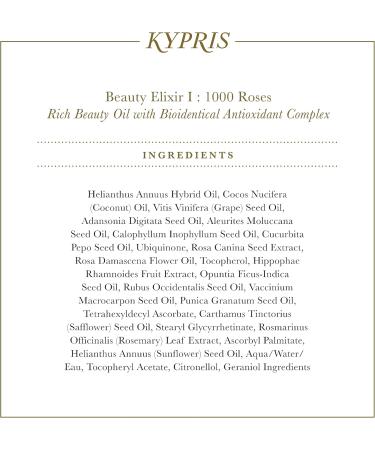 Beauty Elixir I: 1 000 Roses Rich Moisturizing Face Oil 1.59 Fl Oz (Pack of 1) - Buy Online on GoSupps.com