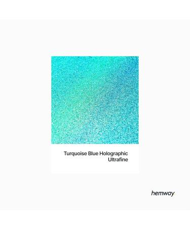 Hemway Turquoise Holographic Ultra Fine Glitter 100g | Cosmetic Safe 1/128 | Turquoise Blue Ultrafine Glitter for Crafts & Beauty - Buy Online on GoSupps.com
