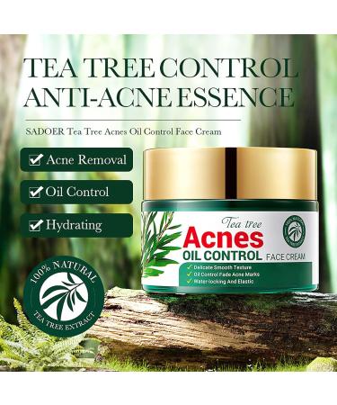 Tea Tree Acne Cream 50g - Spot Cream for Acne & Pimple - Dark Spot Remover for Face - Blackhead Remover Cream - Skin Care Face Cream for Women - Oil Control Soothing and Moisturizing Pimple Cream - Buy Online on GoSupps.com