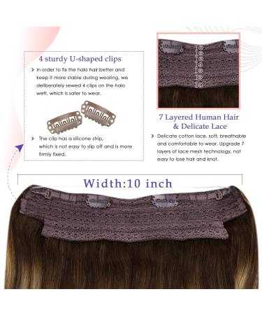 Vivien Wire Extensions | Real Remy Hair Balayage #4/27/4 - Chocolate Brown & Caramel Blonde - 45cm - Buy Online on GoSupps.com