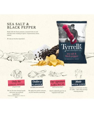 Tyrrells Sea Salt & Black Pepper 150g - Buy Online on GoSupps.com