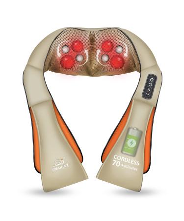 Snailax Wireless Neck Massager Shiatsu Massage device with heat portable massage device for neck and back pain electrical massage pillows gifts for women men Khaki - Buy Online on GoSupps.com