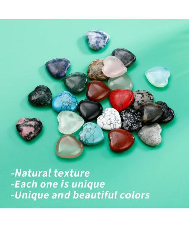 Haoyuluo 24-Piece Natural Heart Healing Crystals Set | 20mm Peach Heart Stones | Lucky Birthday Gift & Home Decoration - Buy Online on GoSupps.com