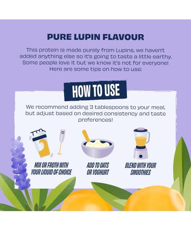 Tarwi Lupin 100% Natural Vegan Protein Powder - 400g | High Fiber & Gut Friendly Plant-Based Protein | Clean & Pure Lupin with 9 Essential Amino Acids & Prebiotics - Buy Online on GoSupps.com