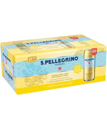 S.Pellegrino Essenza Lemon Zest Flavored Mineral Water - 24 Cans (11.15 fl oz) | Refreshing Citrus Taste - Buy Online on GoSupps.com