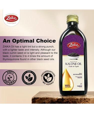 Zaika Black Seed Oil 150ml (0.33lb) Organic Kalonji Oil - Cold Pressed Black Cumin Seed Oil - Buy Online on GoSupps.com