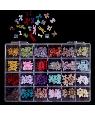 24 Grids Luxury 3D Nail Charms Studs Nail Rhinestones Gems Nail Art 3D Rhinestones Crafts Diamonds Crystal Jewels Stones Decorative Nail Element - Buy Online on GoSupps.com