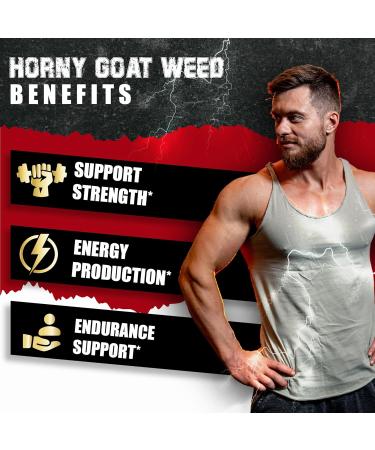 BMVINVOL Horny Goat Weed for Men - Extra Strength Supplement with Maca Ginseng Tribulus Terrestris Ashwagandha - 90 Capsules - Buy Online on GoSupps.com