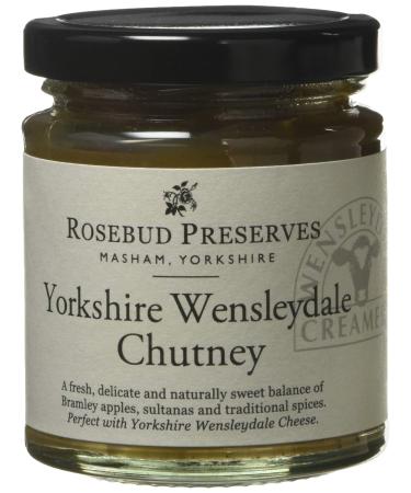 Rosebud Preserves Yorkshire Wensleydale Chutney - Bramley Apples Sultanas & Traditional Spices Delicious Flavour Perfect with a Cheese Platter Suitable for Vegetarians & Vegans - 198g Jar