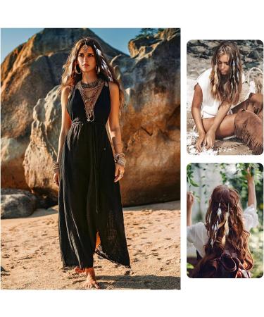 MWOOT 6Pcs Boho Feather Hair Clips with Comb - Handmade Festival Hair Accessories for Women - Buy Online on GoSupps.com