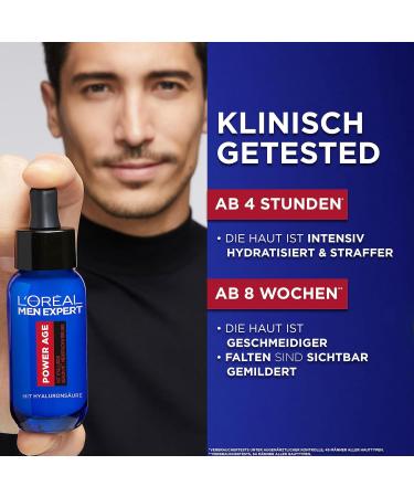 L'Or al Men Expert Hyaluron Serum - Anti-Aging Facial Serum for Men | 30ml Hydrating Hyaluronic Acid Formula  - Buy Online on GoSupps.com