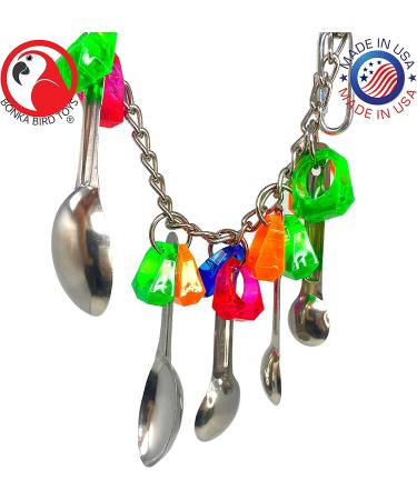 Bonka Bird Toys 1969 Spoon Delight for African Grey Parrot, Amazon, Conure, Quaker, Caique, Eclectus, Small Cockatoos, Mini Macaws, and Similar Birds - Buy Online on GoSupps.com