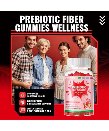 Prebiotic Fiber Gummies for Adults 7G Extra Strength Zero Sugar Added 90 Pectin Based Gummies Digestive Health & Regularity Support-Strawberry Strawberry 90 Count (Pack of 1) - Buy Online on GoSupps.com