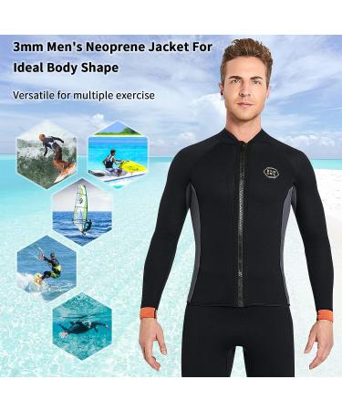 3mm Neoprene Wetsuit Pants & Tops Set for Men - Black Large | Front Zipper Diving Suit for Swimming, Snorkeling, Surfing | Full Body Comfort - Buy Online on GoSupps.com