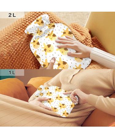 ZZXXB Giraffe Hot Water Bottle | 2L PVC Fleece Cover for Pain Relief | Neck Shoulder & Cold Therapy - Buy Online on GoSupps.com