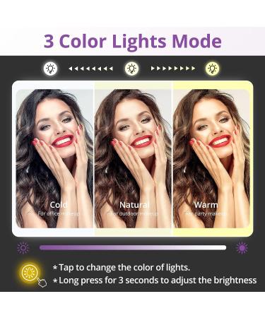 Fabuday Lighted Travel Makeup Mirror with Lights - Rechargeable 1X/3X/7X Magnifying Compact Vanity Mirror - Buy Online on GoSupps.com