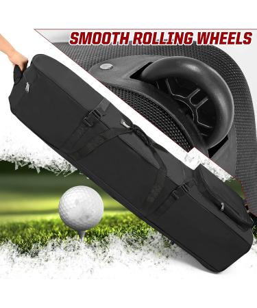 DAREKUKU 50 Inch Soft Golf Travel Bag - Heavy Duty 900D Polyester Oxford, Wear Resistant, Extra Storage Pocket, Upgraded Rubber Wheels - Black - Buy Online on GoSupps.com