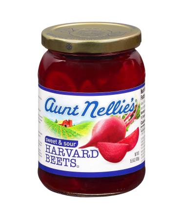 Aunt Nellies Sweet & Sour Harvard Beets | Sweet and Tangy Earthy Deliciousness | Deep Vibrant Crimson Red-Purple | Grown & Made in USA | Cut Beets | 15.5 oz. glass jars (Pack of 2)