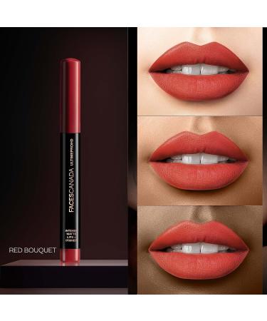Faces Canada HD Intense Matte Lipstick - Long-Lasting Feather Light Comfort - Primer Infused for Flawless HD Finish - Made In Germany - Brown, Red, Pink, Purple, Nude Lip Color - Red Bouquet - 0.05 Oz Bouquet - Buy Online on GoSupps.com