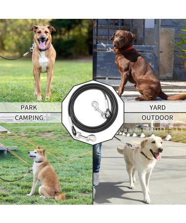 Premium 3m Tie Out Leash for Medium to Large Dogs - Durable Outdoor Dog Yard Cable (Black) - International Shipping Available - Buy Online on GoSupps.com