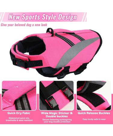 ALAGIRLS Dog Life Jackets & Accessories for Small Medium Large Dogs - Pink (42-54cm Chest) - Buy Online on GoSupps.com