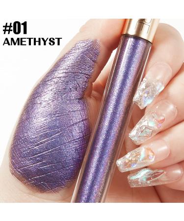 FOCALLURE Metallic Chameleon Liquid Lipstick - Diamond Glitter Lip Gloss - Shimmery Finish - Long-Lasting & Intense Pigment - AMETHYST - Buy Online on GoSupps.com