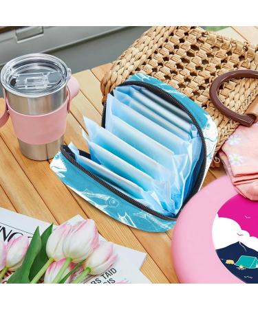 Sanitary Napkin Storage Bag Menstrual Cup Pouch Girls Travel Large Capacit Makeup Sanitary Pads Organizer Fish Blue Background Multi-colored 3 - Buy Online on GoSupps.com