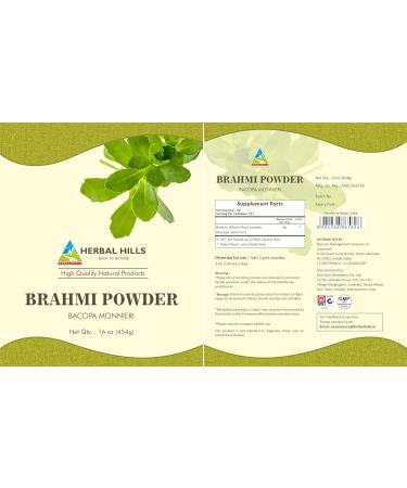 HERBAL HILLS Brahmi Powder Bacopa Monnieri Hair Care 1 Pound | 16 oz Pack of 1 (16 Ounce Pack Of 1) - Buy Online on GoSupps.com