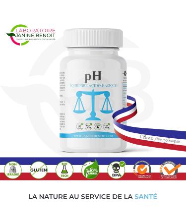JANINE BENOIT - pH - Food Supplement Containing Alkaline Citrates to Restore the Acid-Basic Balance of the Body - Based on Organic Ingredients - 180 capsules - Buy Online on GoSupps.com