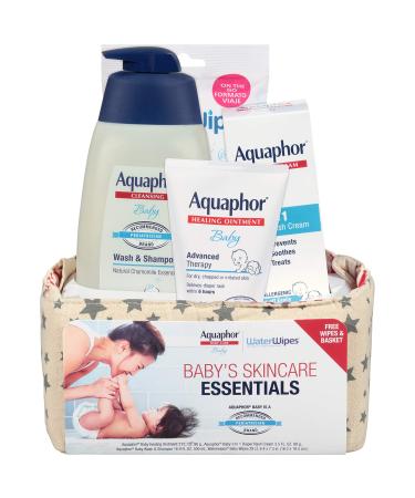Aquaphor Baby Welcome Baby Gift Set - Free WaterWipes and Bag Included - Healing Ointment, Wash and Shampoo, 3 in 1 Diaper Rash Cream