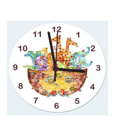 tigerlilyprints Horloge Nursery Horloge Arche de No l'horloge filles.
