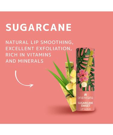 Orientana Lip Scrub Stick | Sugarcane Sweet | 99% Natural Vegan & Organic | Eco-Friendly Hydrating Lip Treatment | Moisturizing Peeling & Smoother - 4.2g - Buy Online on GoSupps.com
