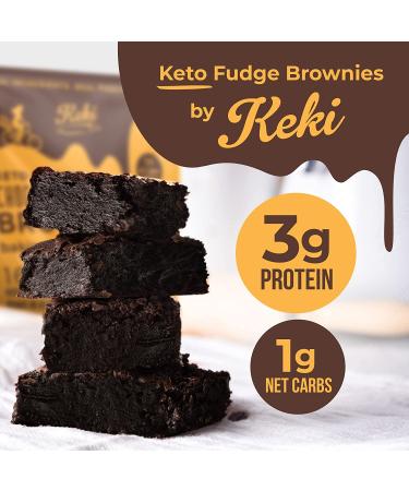 Keto Chocolate Fudge Brownie Mix - Low Carb, No Sugar Added, Real Dutch Cocoa - 16 Brownies - Vanilla & Espresso - Keki (1pack) - 12.8oz - Buy Online on GoSupps.com