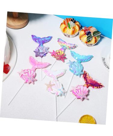 DECHOUS 18 Pcs Cake Decoration Mermaid Tail Cupcake Toppers Mermaid Sequin Cupcake Toppers Mermaid Cake Topper Seashells for Decorating Mermaid Decorations Cloth Girl Happy Birthday As Shownx3pcs mediumx3pcs - Buy Online on GoSupps.com