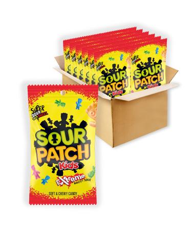 SOUR PATCH KIDS Candy, Extreme Flavor, 12 Bags (7.2 oz.) Mixed-Fruit 7.2 Ounce (Pack of 12)