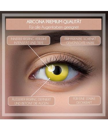 Aricona Yellow Contact Lenses - Daily Colored Lenses for Halloween & Costume Parties - No Prescription Needed - Buy Online on GoSupps.com