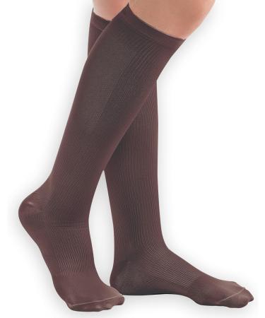 Collections Etc Men's Compression Socks 15-20 mmHg - Brown Large - Made in USA - Buy Online on GoSupps.com