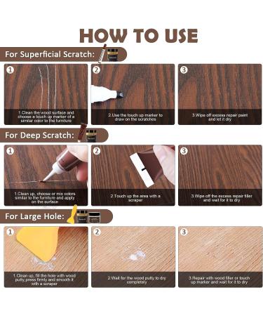 SEISSO Wood Furniture Repair Kit - 12 Colors Wood Fillers, Putty, Beeswax, Touch Up Markers, Crayons - Hardwood Floor Repair for Stains, Scratches, Cracks, Holes - Buy Online on GoSupps.com