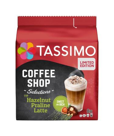 Tassimo Coffee Shop Hazelnut Praline Latte Pods (1 Pack 8 Servings) coffee 8 Count (Pack of 1)
