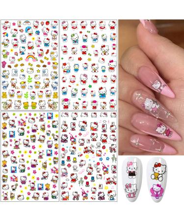 Cat Nail Design 3D Self-Adhesive Stickers - Cute Cartoon Nail Decals for Women and Girls | Manicure Decoration Supplies - Buy Online on GoSupps.com