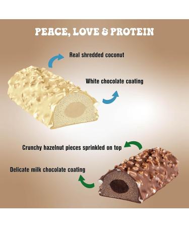 Weider Joe's Core Bar (12x45g) Hazelnut-Nougat. High Protein Bar with Soft Protein Core and Milk Chocolate Coating Low Sugar 32% Protein/Bar Real Hazelnut Chunks Optimal in diet/muscle building NOUGAT HAZELNUT 12x45g - Buy Online on GoSupps.com