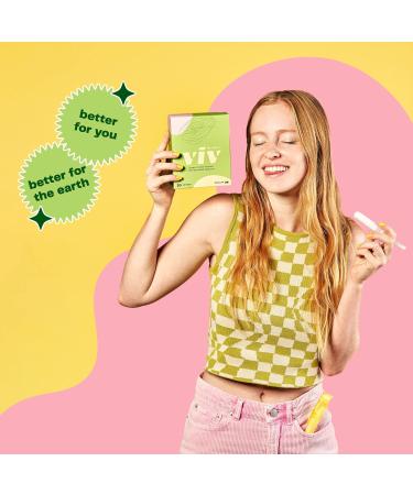 Viv For Your V Tampons - Organic Cotton with BPA-Free Applicator - 16 Count Regular & Super Absorbency Combo Pack - Buy Online on GoSupps.com