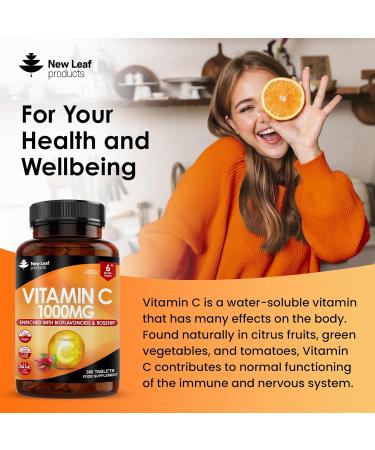 Premium 1000mg Vitamin C Tablets with Bioflavonoids & Rosehip - Vegan & Vegetarian - High Strength Ascorbic Acid for Immune Support - 360 Count - Buy Online on GoSupps.com