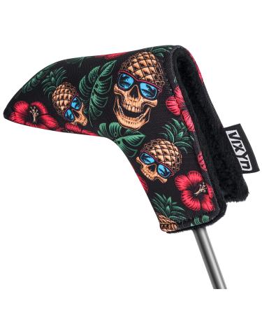 VIXYN Blade Putter Cover - Premium Golf Putter Headcover - Fleeced Lined Putter Head Covers - Protective Putter Covers Pineapple Skull