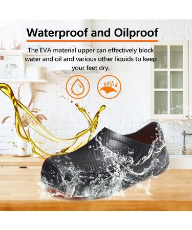 Chef Non Slip Work Shoes for Men & Women - Comfortable Nursing Clogs for Kitchen & Office - Unisex Indoor/Outdoor Zapatos para Cocina - Seaside Black/Orange (Size 8 Women/6.5 Men) - Buy Online on GoSupps.com