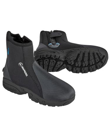 Phantom Aquatics Rapido Boutique Collection Propel 6mm Neoprene Wetsuit Zippered Hard Sole Boot, Scuba Diving Fishing Booties, Anti-Slip Rubber Sole Boots Black, Propel 6 MM 9