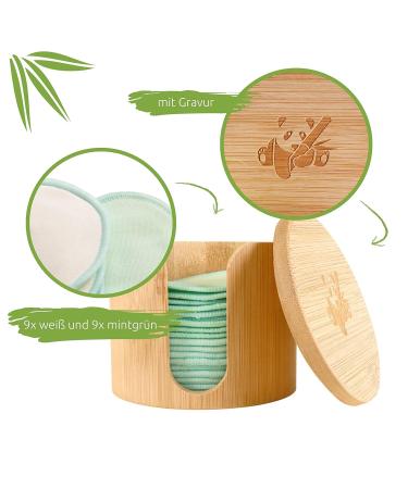 Pandoo Reusable Organic Cotton Pads | Eco-Friendly Makeup Remover | 18 Washable Pads with Bamboo Box & Washing Bag - Buy Online on GoSupps.com