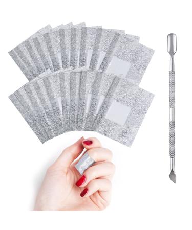 HUAXIYAN 200 Pcs Foil Nail Wraps Remover with 1Pcs Cuticle Pusher Nail Art Soak Off Gel Polish Acrylic Removal 1 Count (Pack of 1) - Buy Online on GoSupps.com