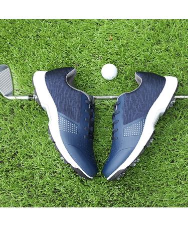 Zakey Waterproof Men's Golf Shoes with Spikes | Professional Outdoor Anti-Slip Footwear | Size 9 Blue - Buy Online on GoSupps.com